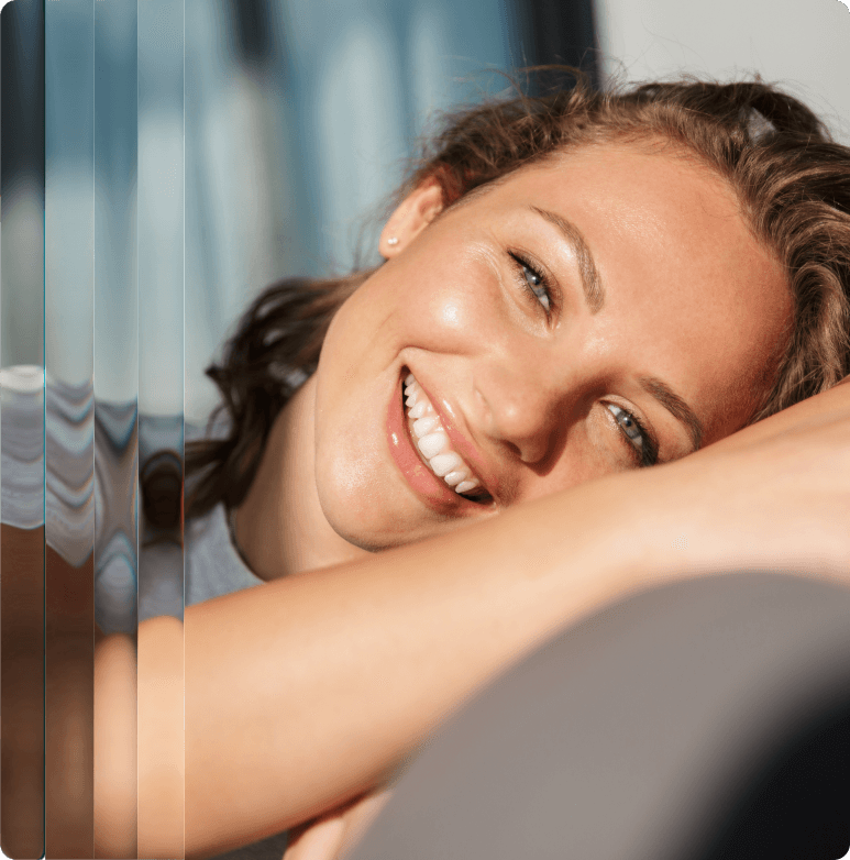 Woman receiving IV drip therapy