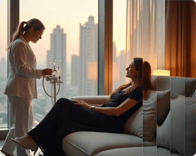 Nurse giving an IV drip